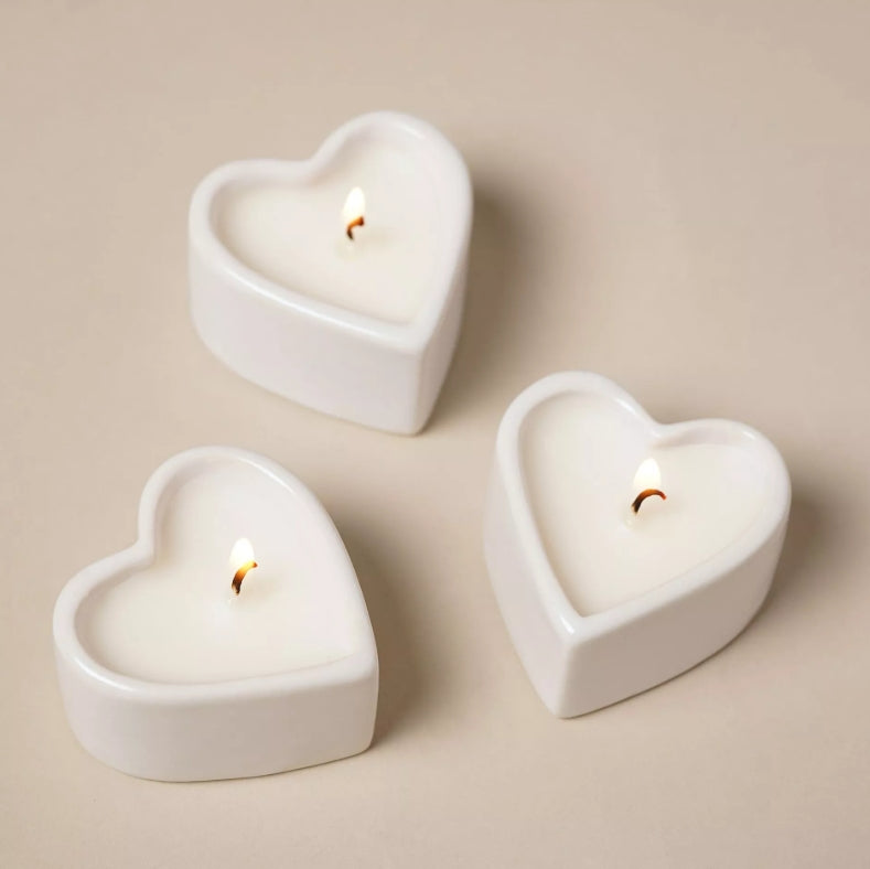 Amore Set Of 3 Heart Candles - Love Is In The Air