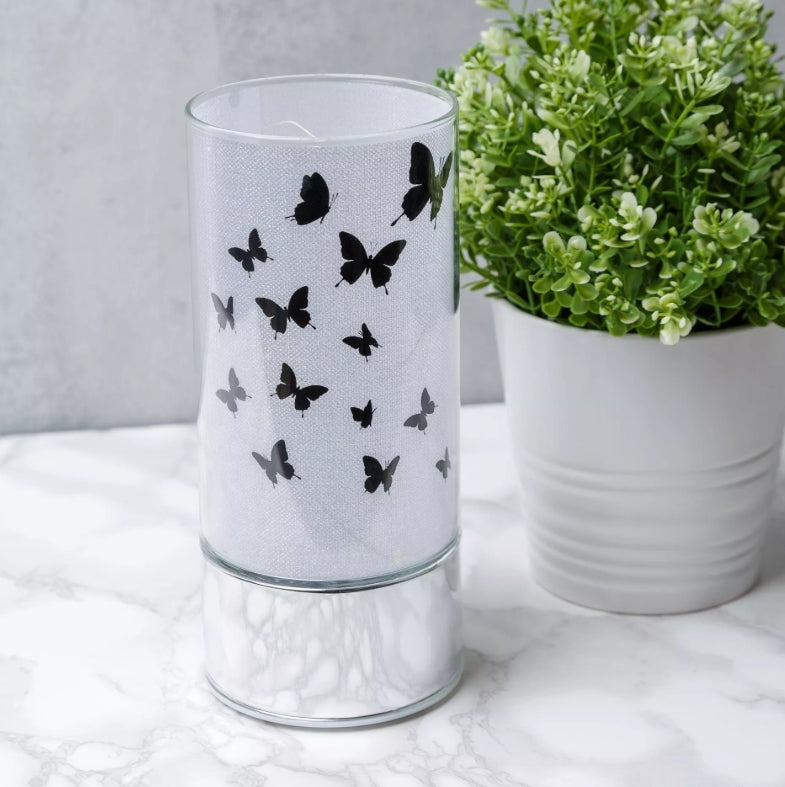 Glass Butterfly Design Tube with LED Lights 20cm