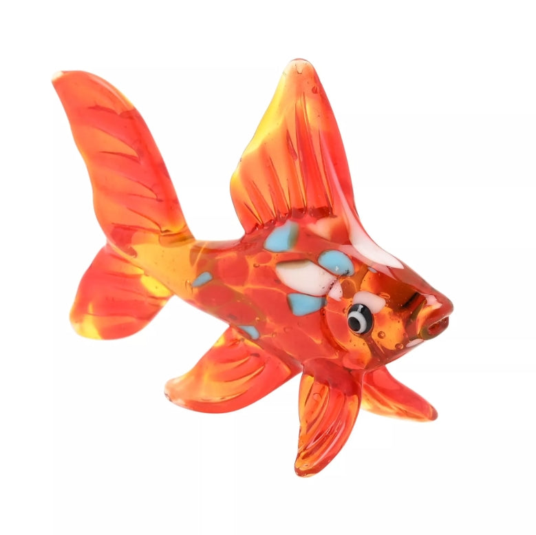 Objets D'art Miniature Glass Figurine Goldfish