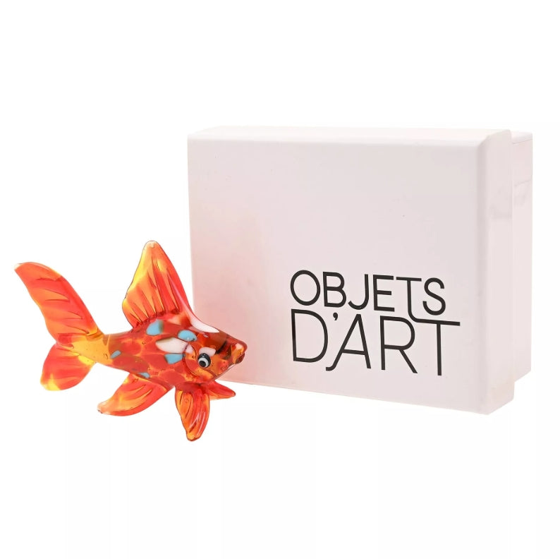 Objets D'art Miniature Glass Figurine Goldfish