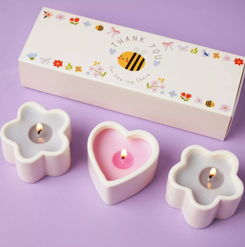 Celebrations Love Life Set Of 3 Mini Candles - Thank You