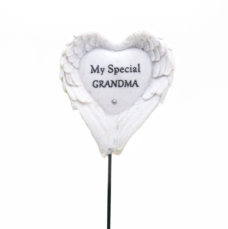 Celebrations Graveside Angel Wings Stake - Grandma