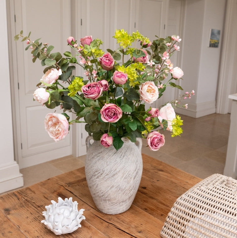 Floralsilk Luxury Pink Faux Rose Bouquet