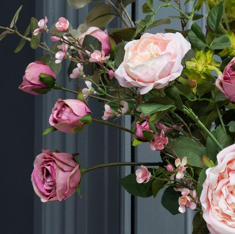 Floralsilk Luxury Pink Faux Rose Bouquet
