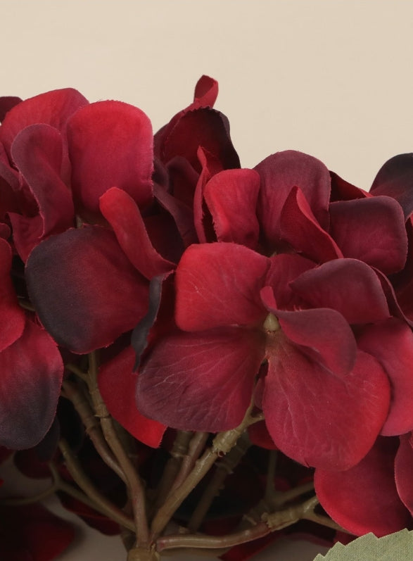 Gisela Graham Antique Burgundy Giant Hydrangea Stem 84cm