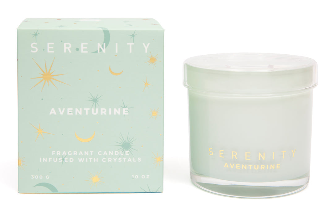 Serenity Crystal Candle Abundance Aventurine 300g