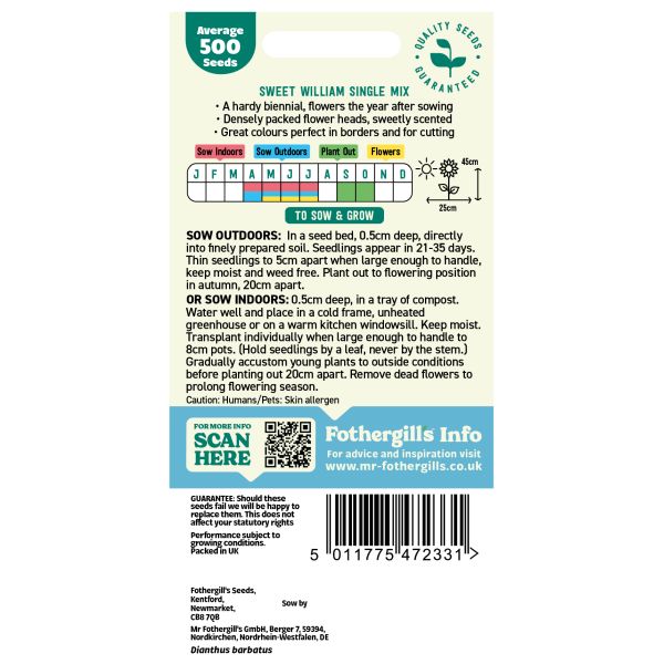 Mr Fothergills Sweet William Single Mix