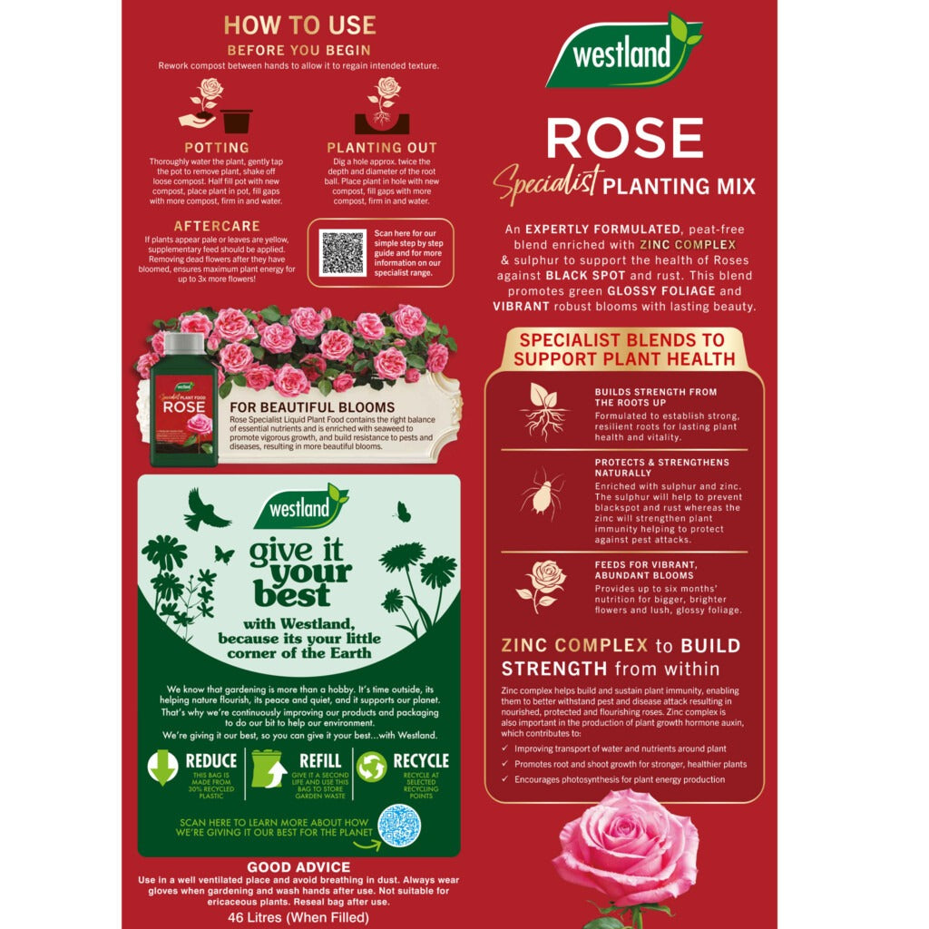 Westland Rose Specialist Planting Mix 10L Pouch