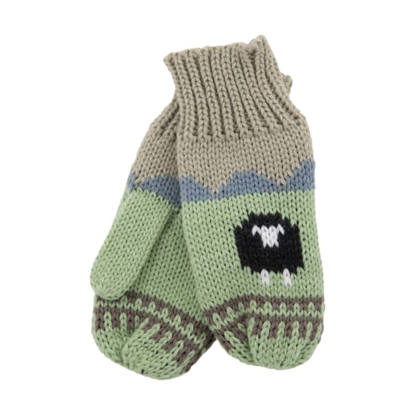 Aran Sheep Mitts - Pebble