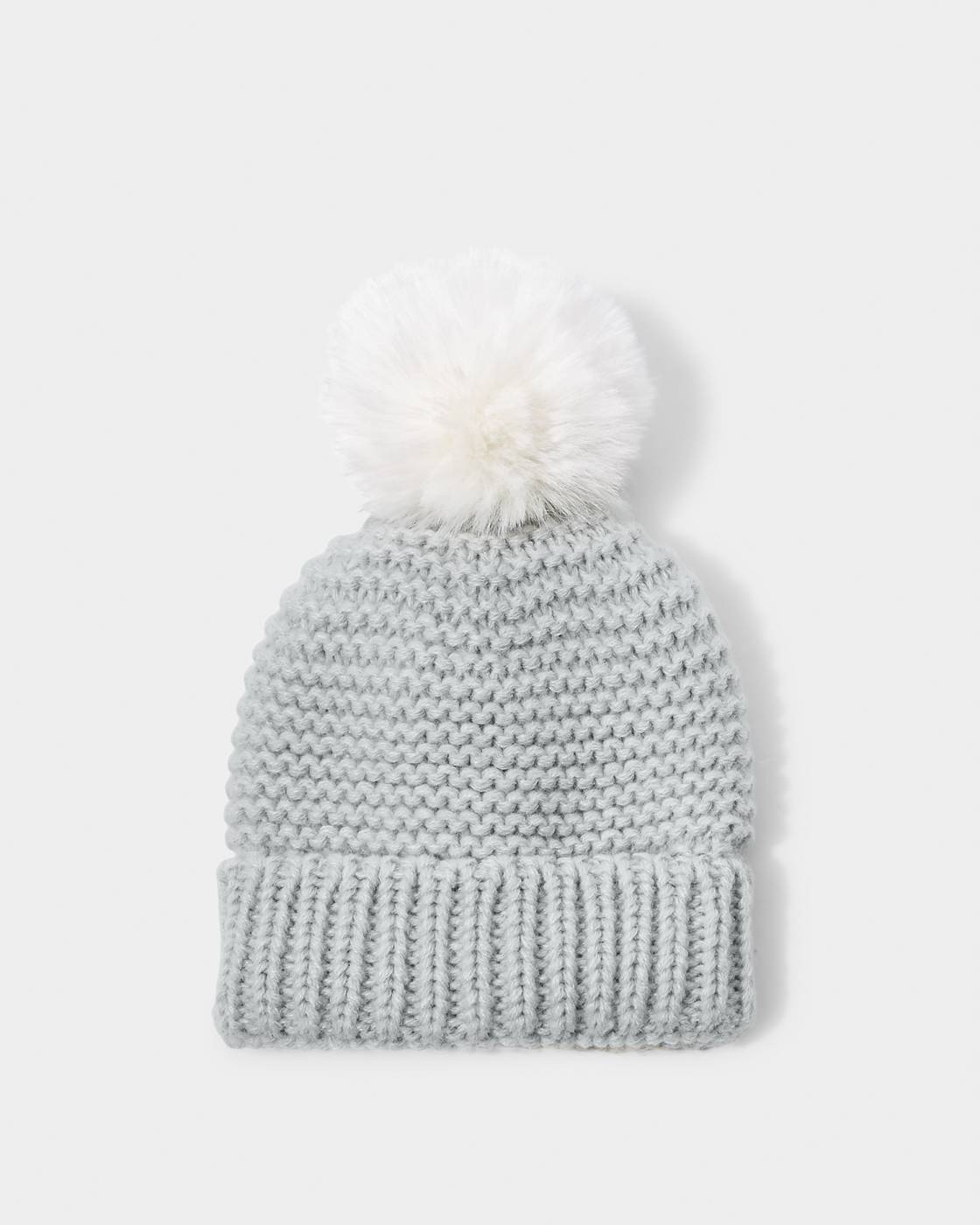 Katie Loxton Knitted Baby Hat Cool Grey