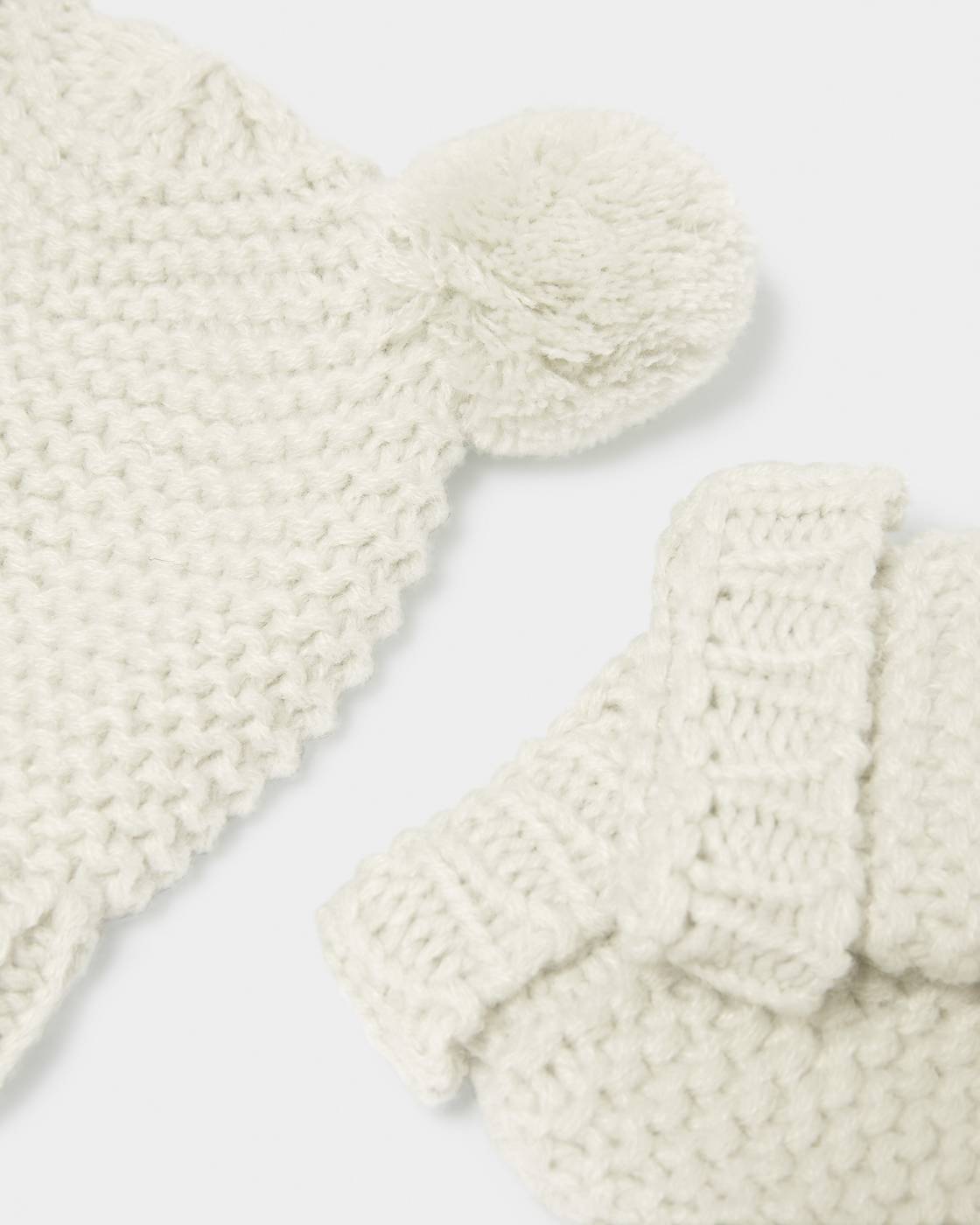 Katie Loxton Knitted Hat & Mittens Set White