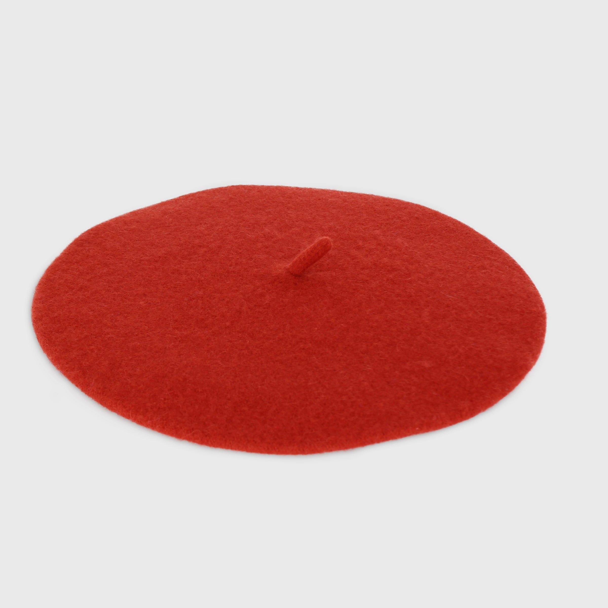Millie Mae Fleur Wool Beret - Terracotta
