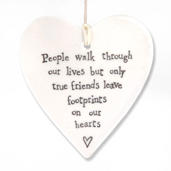 East Of India Porcelain Round Heart 'People Walk'