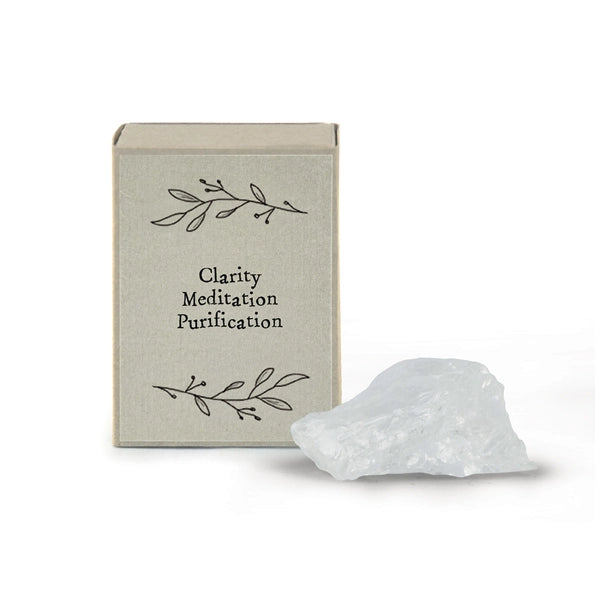 East Of India Crystal Matchbox - Clear Quartz