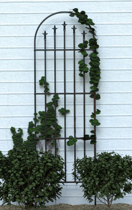 Panacea French Arch Trellis With Finials Black