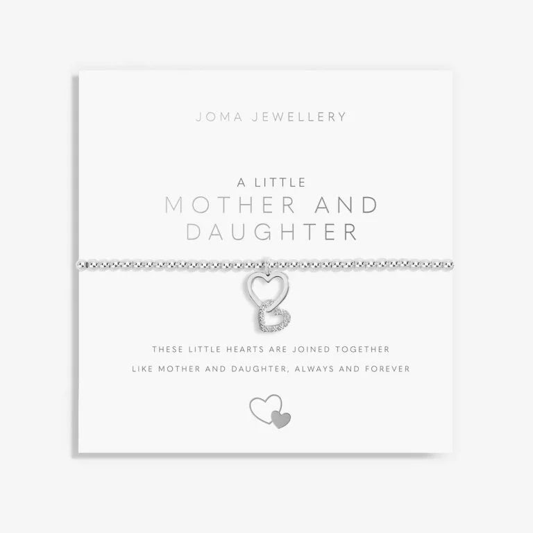 Joma Jewellery | A Little 'Mother And Daughter' Stretch Bracelet in Silver Plating