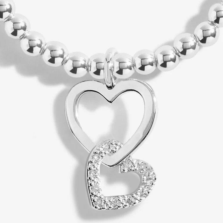 Joma Jewellery | A Little 'Mother And Daughter' Stretch Bracelet in Silver Plating