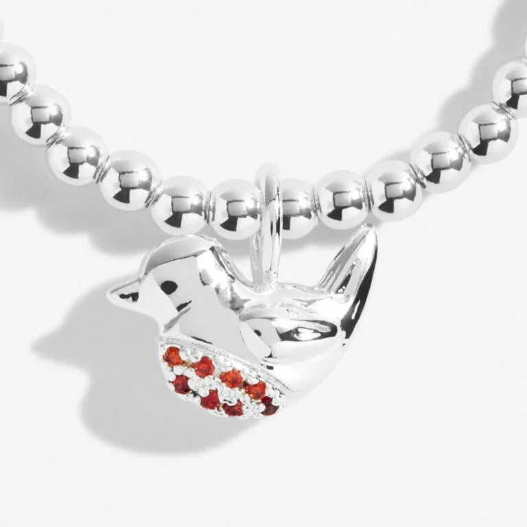 Joma Jewellery | A Little 'Robins Appear When Loved Ones Are Near' Silver Plated Stretch Bracelet