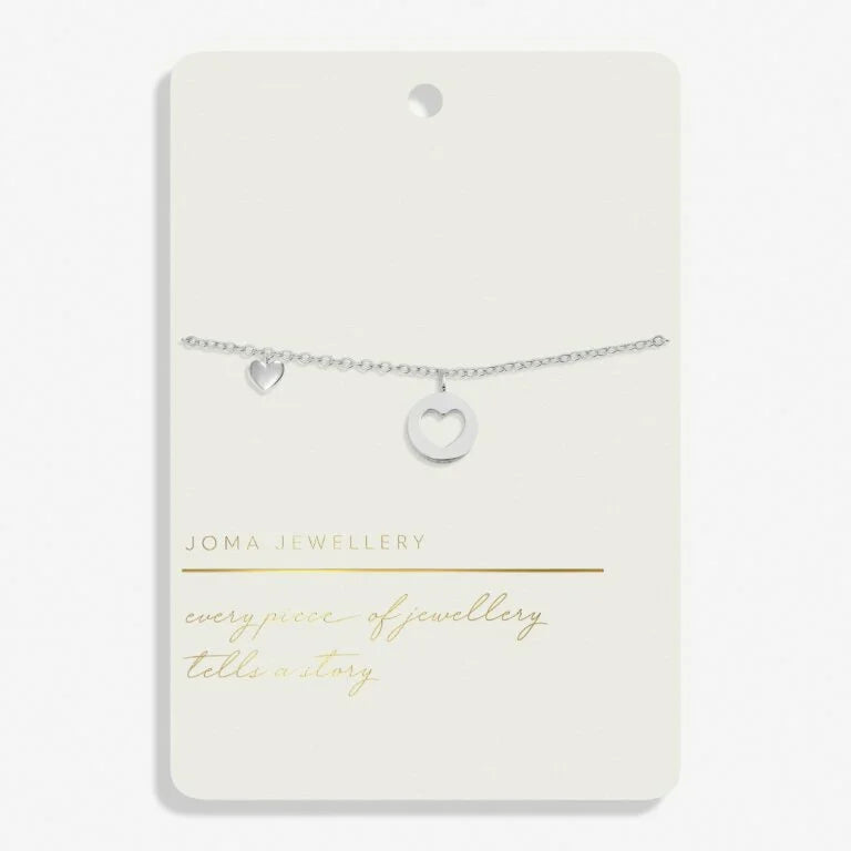 Joma Jewellery Style Stories Pave Edge Heart Silver Plated Bracelet