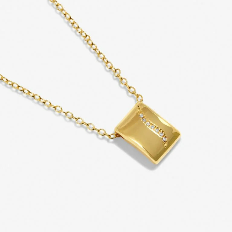 Joma Jewellery Style Stories Pave Tag Gold Plated Necklace