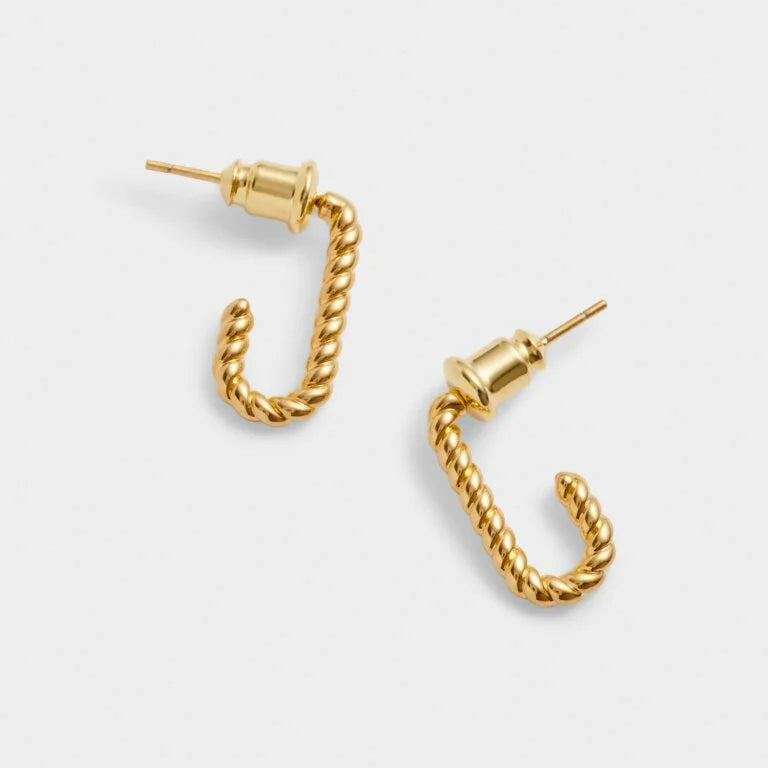 Katie Loxton Celine Rope Hoop Earrings Gold Coated 1.65 cm X 0.21 cm X 0.82 cm