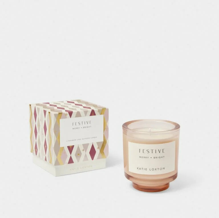Katie Loxton Sentiment Candle Festive Cinnamon And Nutmeg Chai 8.9 cm X 8.6 cm X 8.6 cm