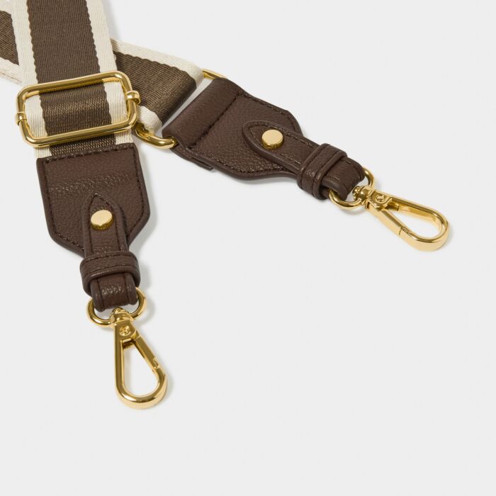 Katie Loxton Canvas Strap Chocolate Stripe