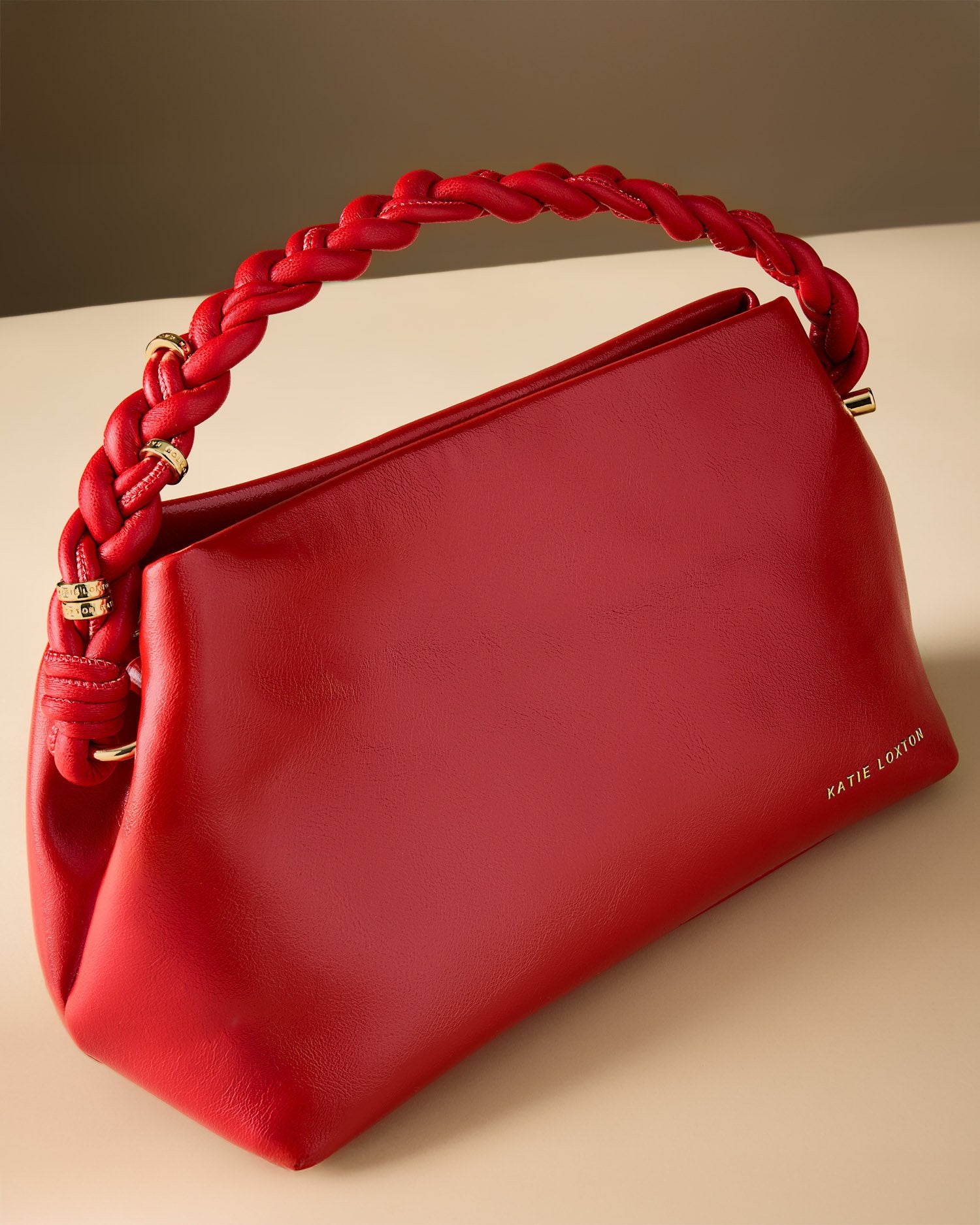 Katie Loxton Arden Braided Top Handle Bag Red