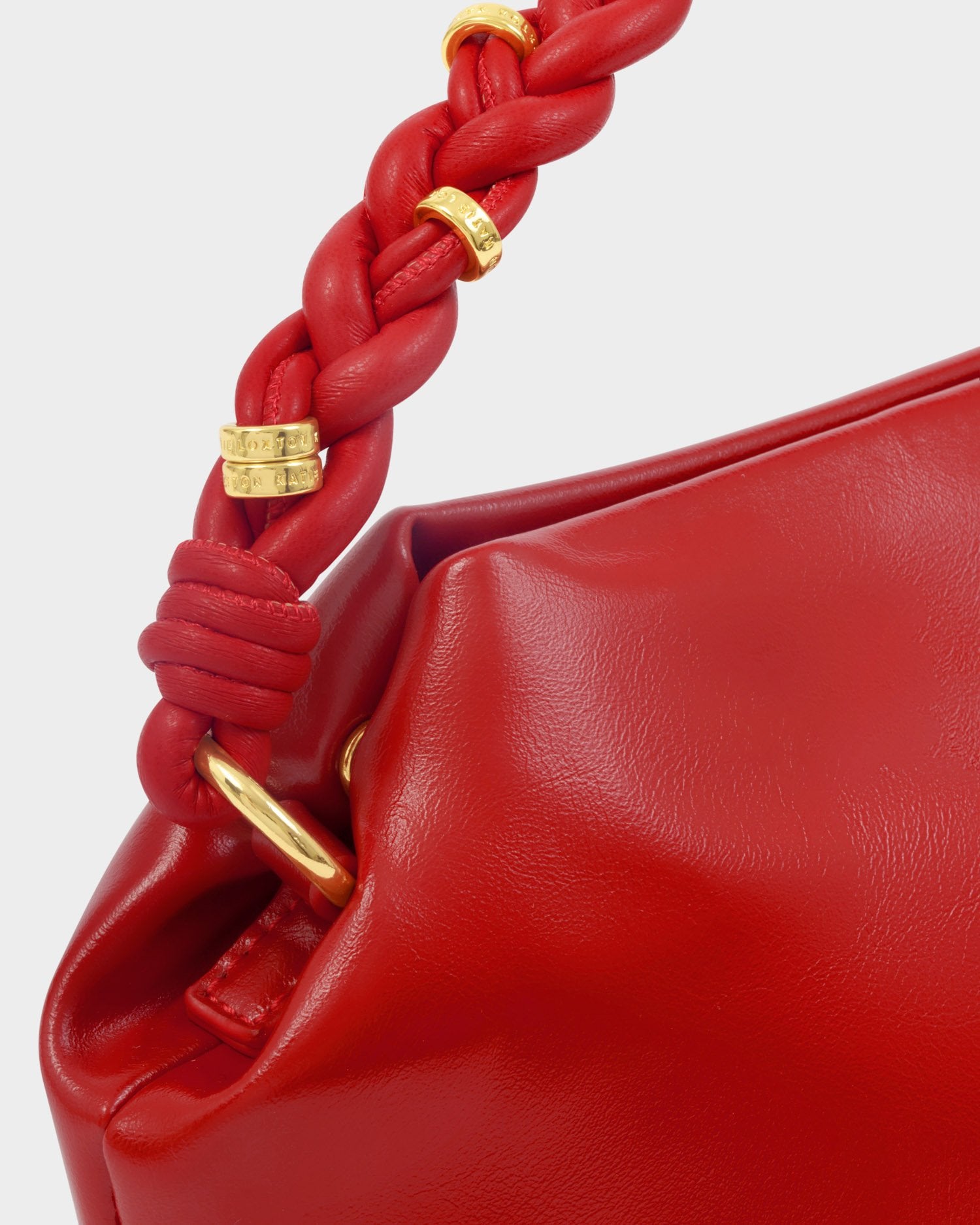 Katie Loxton Arden Braided Top Handle Bag Red