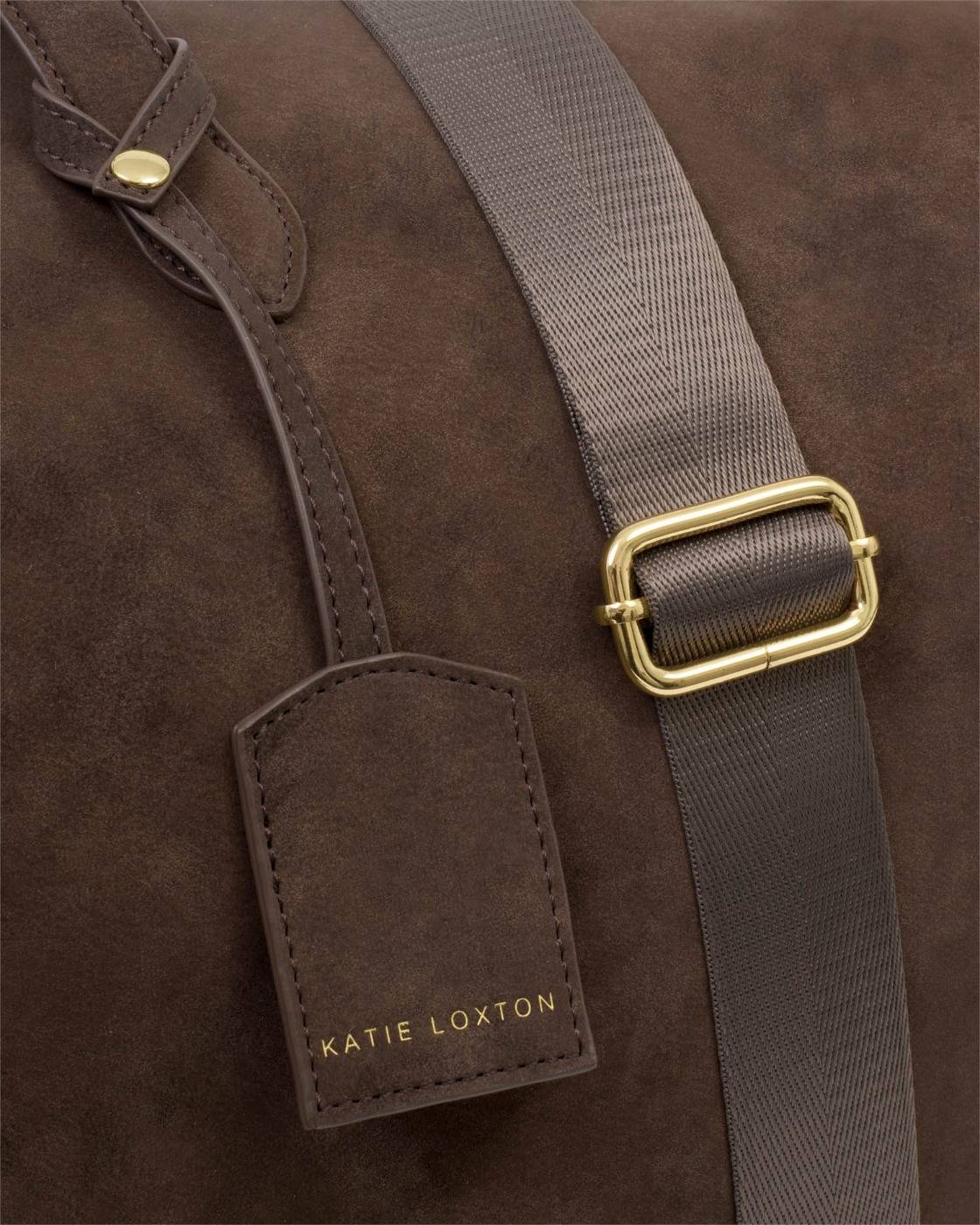 Katie Loxton Soho Weekend Bag Chocolate Washed Suedette