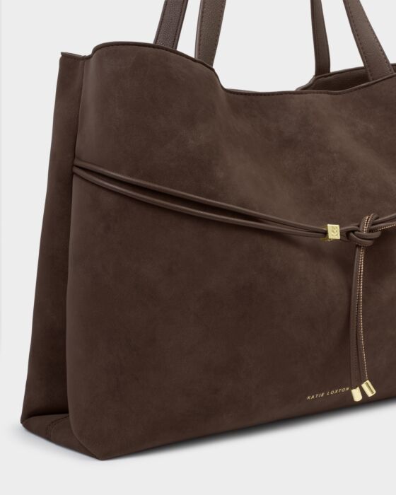 Katie Loxton Lori Suedette Tote Bag Chocolate