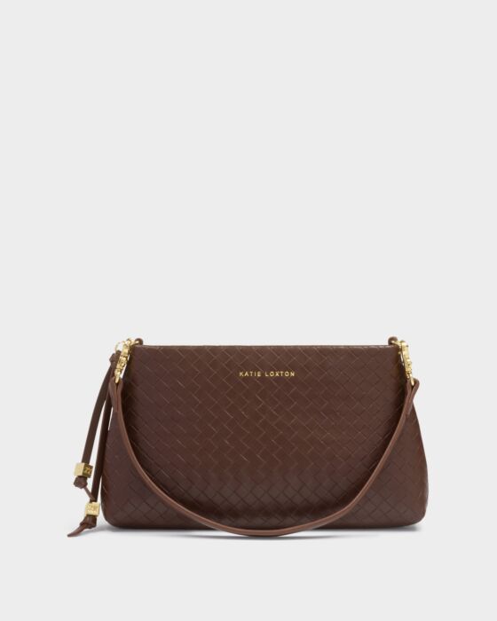 Katie Loxton Nova Woven Texture Clutch Chocolate