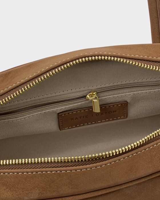 Katie Loxton Hadley Suedette Shoulder Tote Bag Caramel
