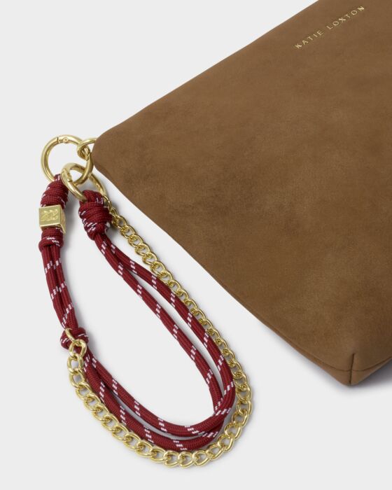 Katie Loxton Cord Small Suedette Shoulder Bag Caramel
