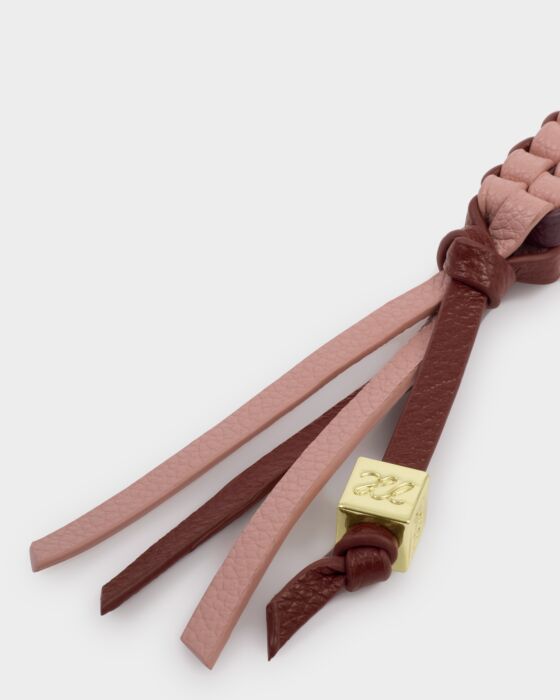 Katie Loxton Braided Keyring Bag Charm Rose Pink/ Cherry
