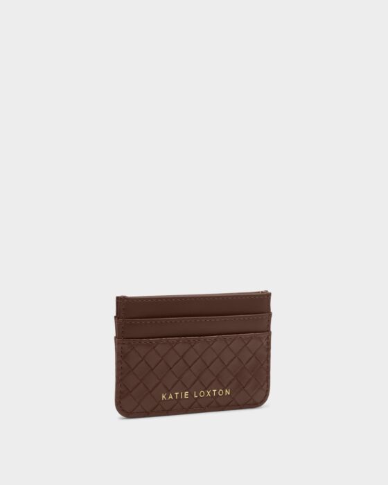 Katie Loxton Nova Woven Texture Card Holder Chocolate