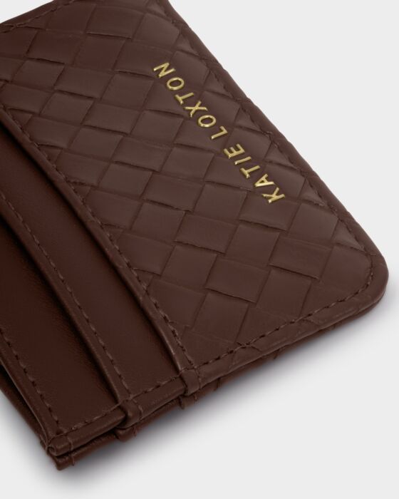 Katie Loxton Nova Woven Texture Card Holder Chocolate