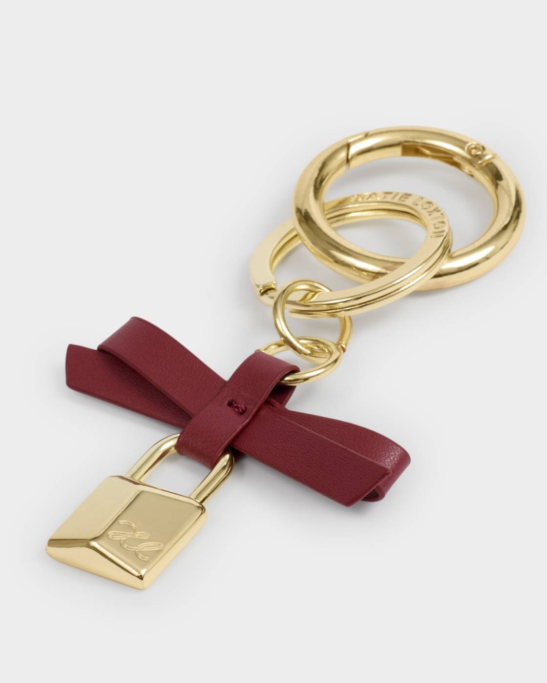 Katie Loxton Bow Padlock Boxed Keyring Cherry