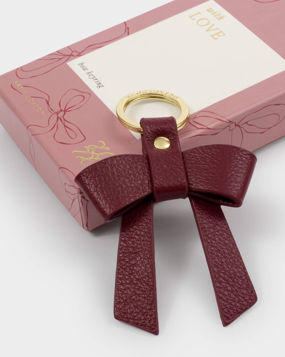Katie Loxton Bow-Tiful Boxed Keyring You Make My Life Bow Cherry