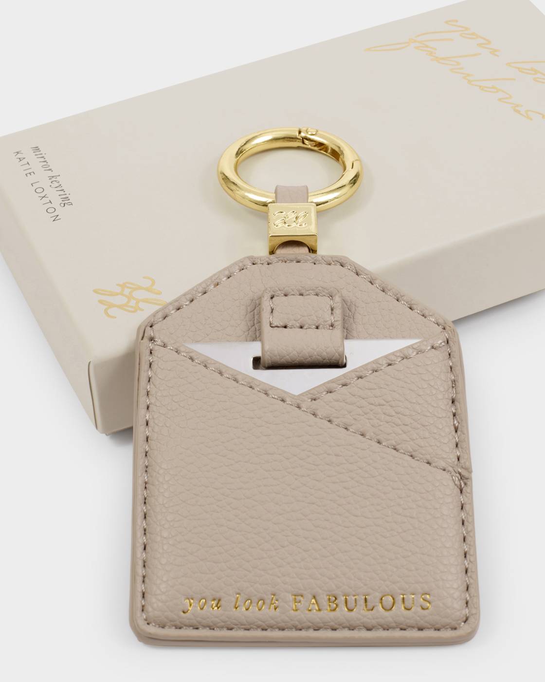 Katie Loxton Boxed Mirror Light Taupe You Look Fabulous