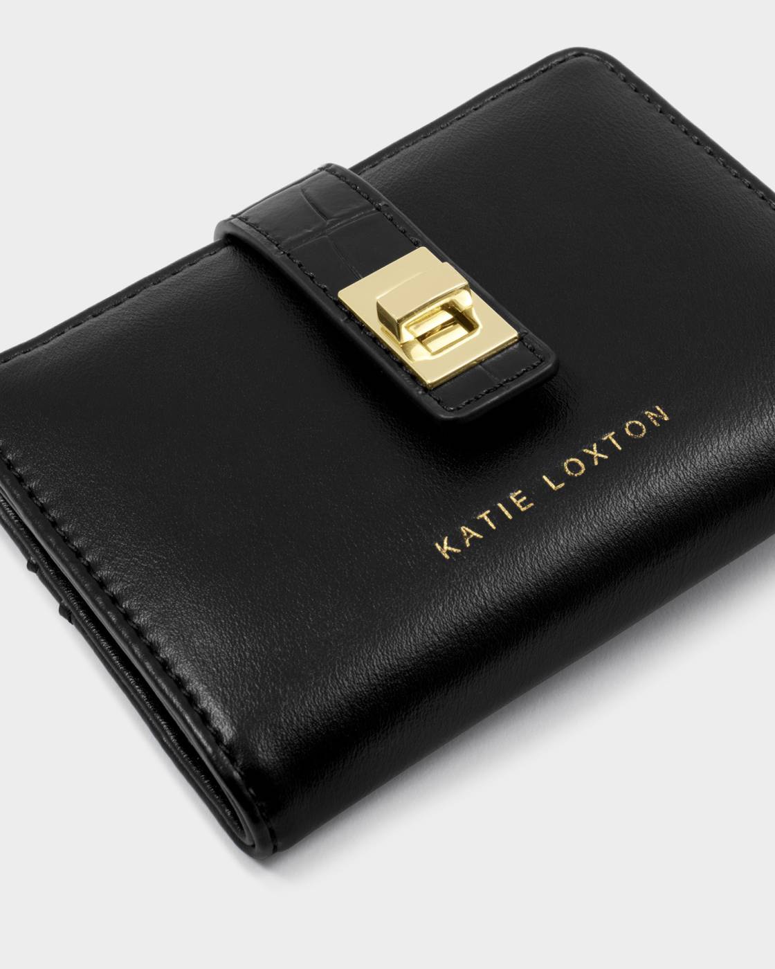 Katie Loxton Orin Twist Lock Purse Black Croc
