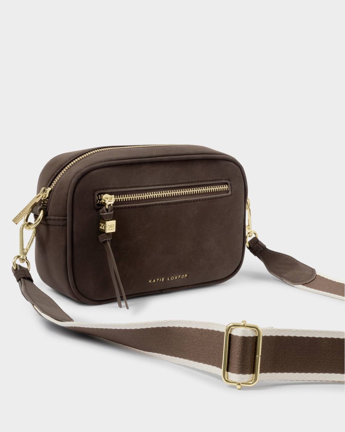Katie Loxton Lottie Crossbody Bag Bitter Chocolate Suedette