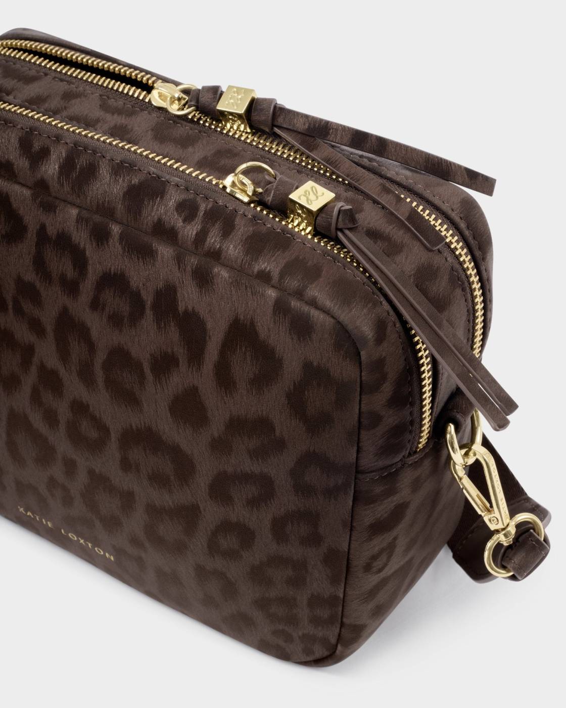 Katie Loxton Lottie Large Crossbody Chocolate Leopard