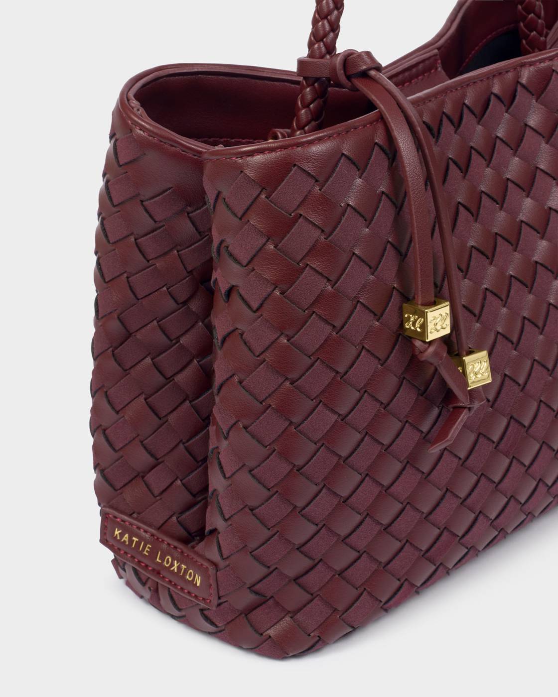 Katie Loxton Nova Hand Woven Top Handle Bag Cherry