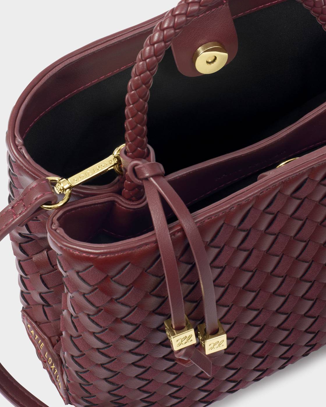 Katie Loxton Nova Hand Woven Top Handle Bag Cherry