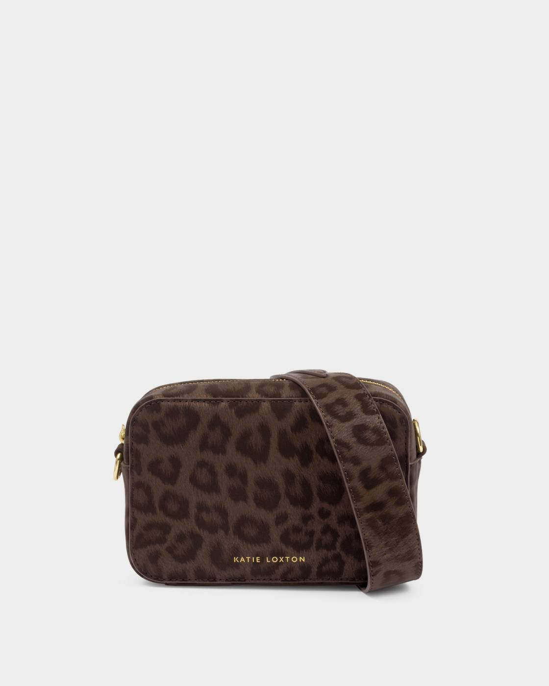 Katie Loxton Avery Small Crossbody Bag Chocolate Leopard