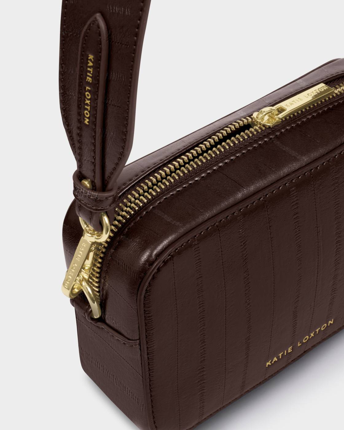 Katie Loxton Avery Small Crossbody Bag Chocolate Eel