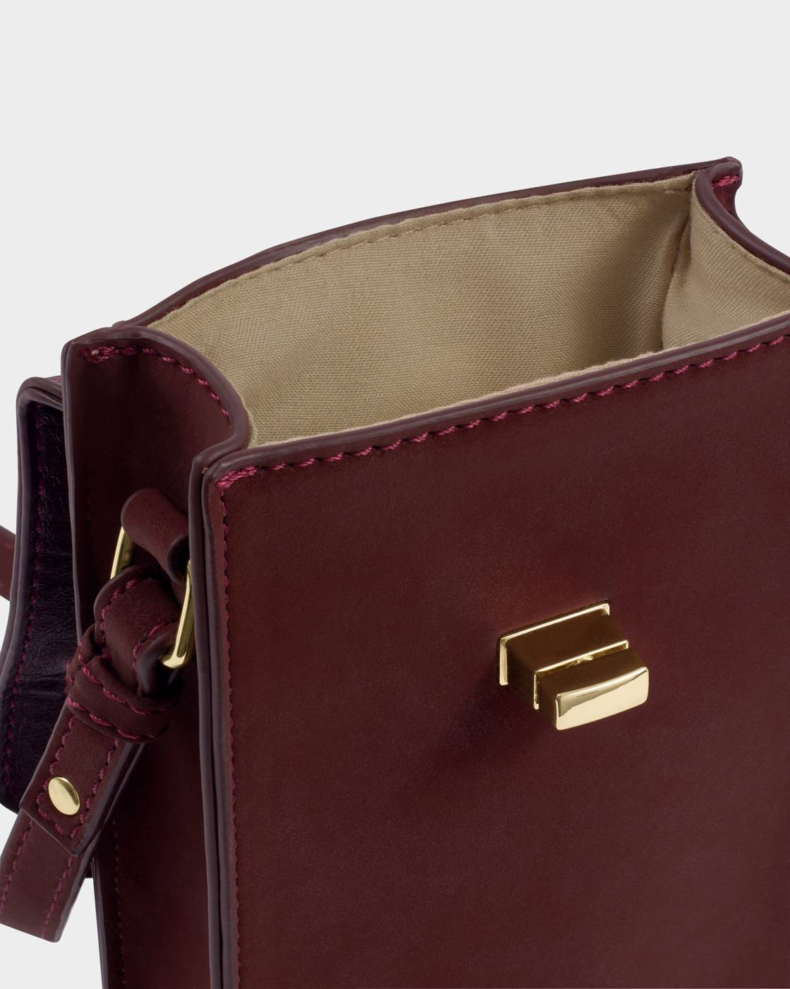 Katie Loxton Orin Twist Lock Slim Bag Cherry Suedette