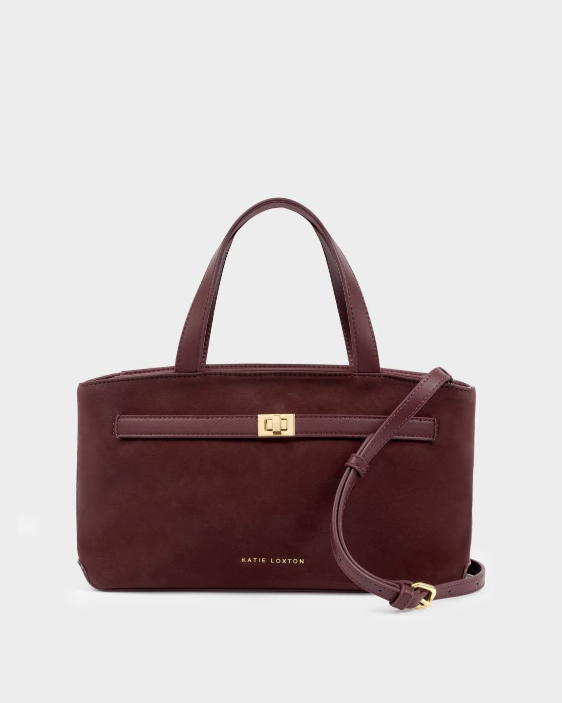 Katie Loxton Orin Top Handle Crossbody Bag Cherry Suedette