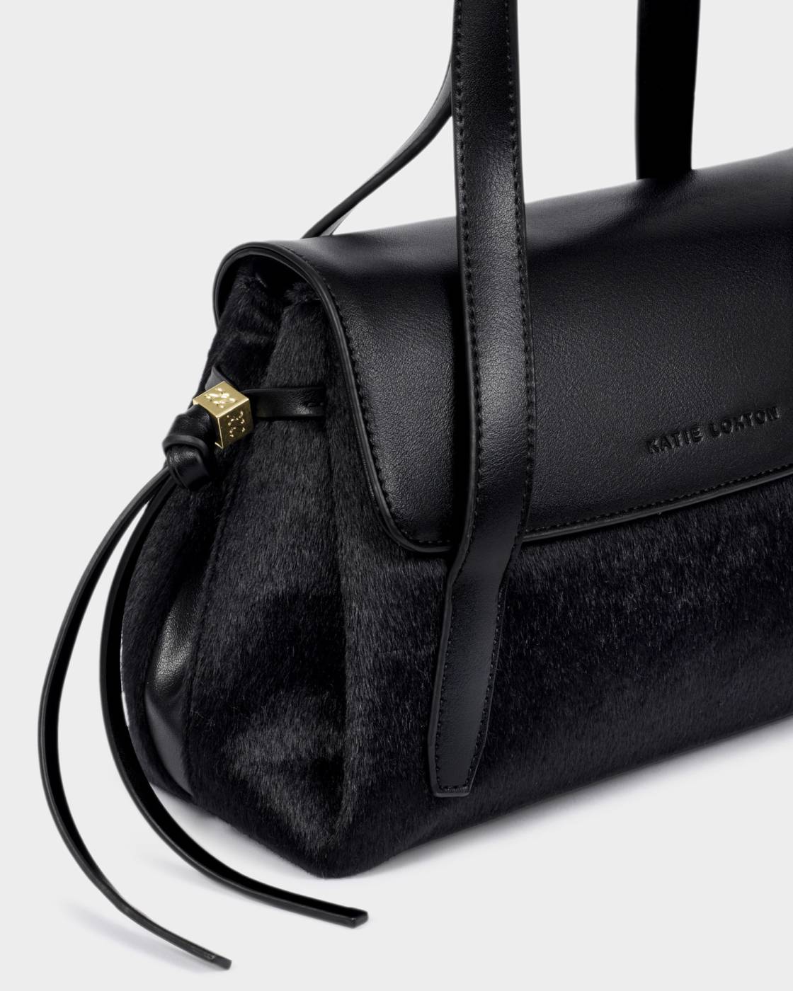 Katie Loxton Alyssa Faux Pony Top Handle Bag Black